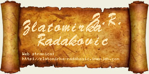 Zlatomirka Radaković vizit kartica